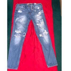 Medium blue ripped jeans